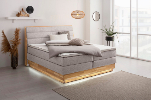 Jenna Boxspringbett mit Holz Test mit LED