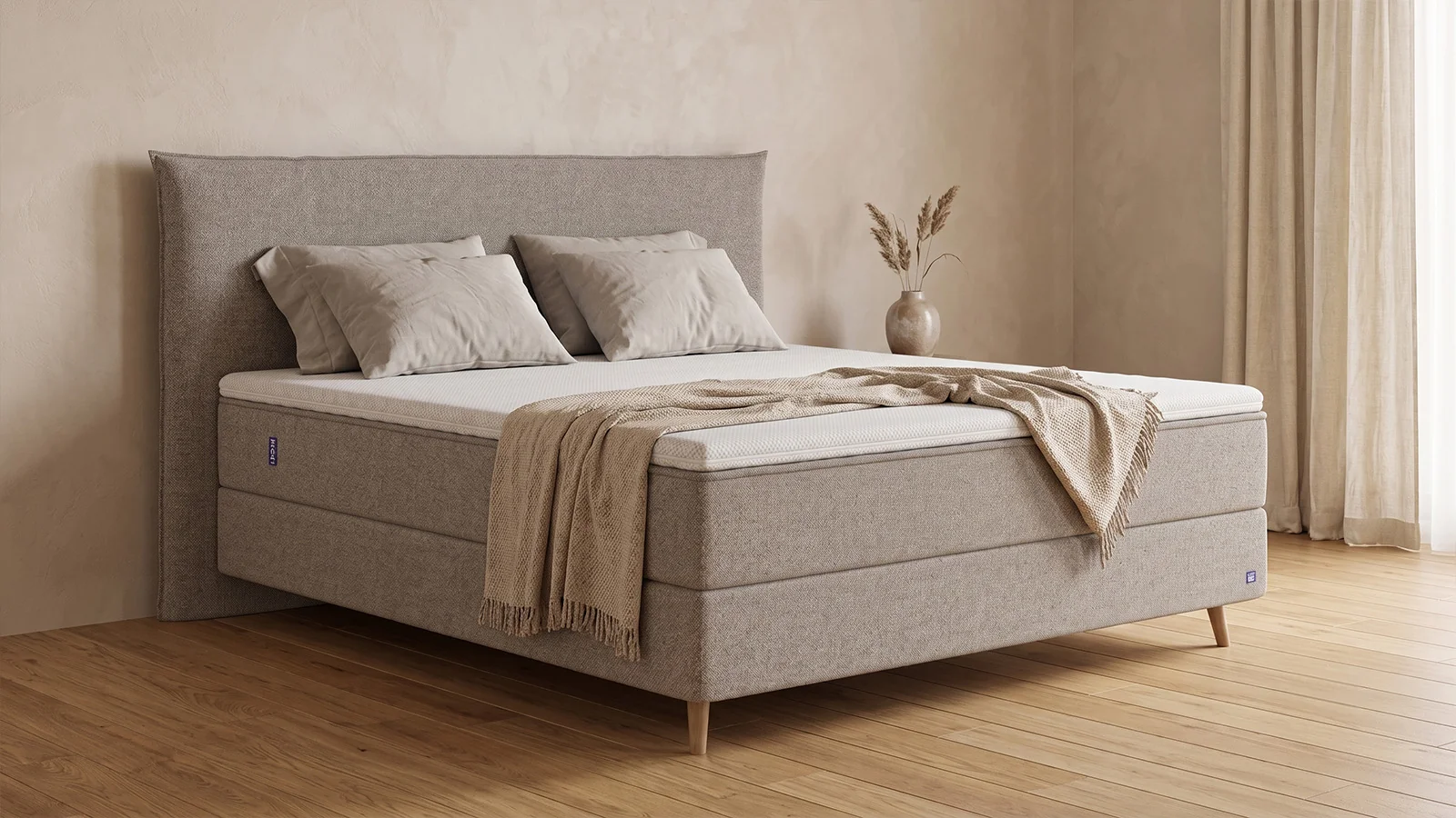 Boxspringbett Bruno anthrazit